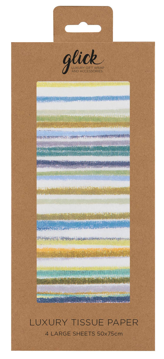 TISSUE STEPHANIE DYMENT BLUE STRIPE 4 SHEETS