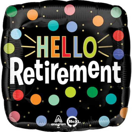 18" Hello Retirement Balloon