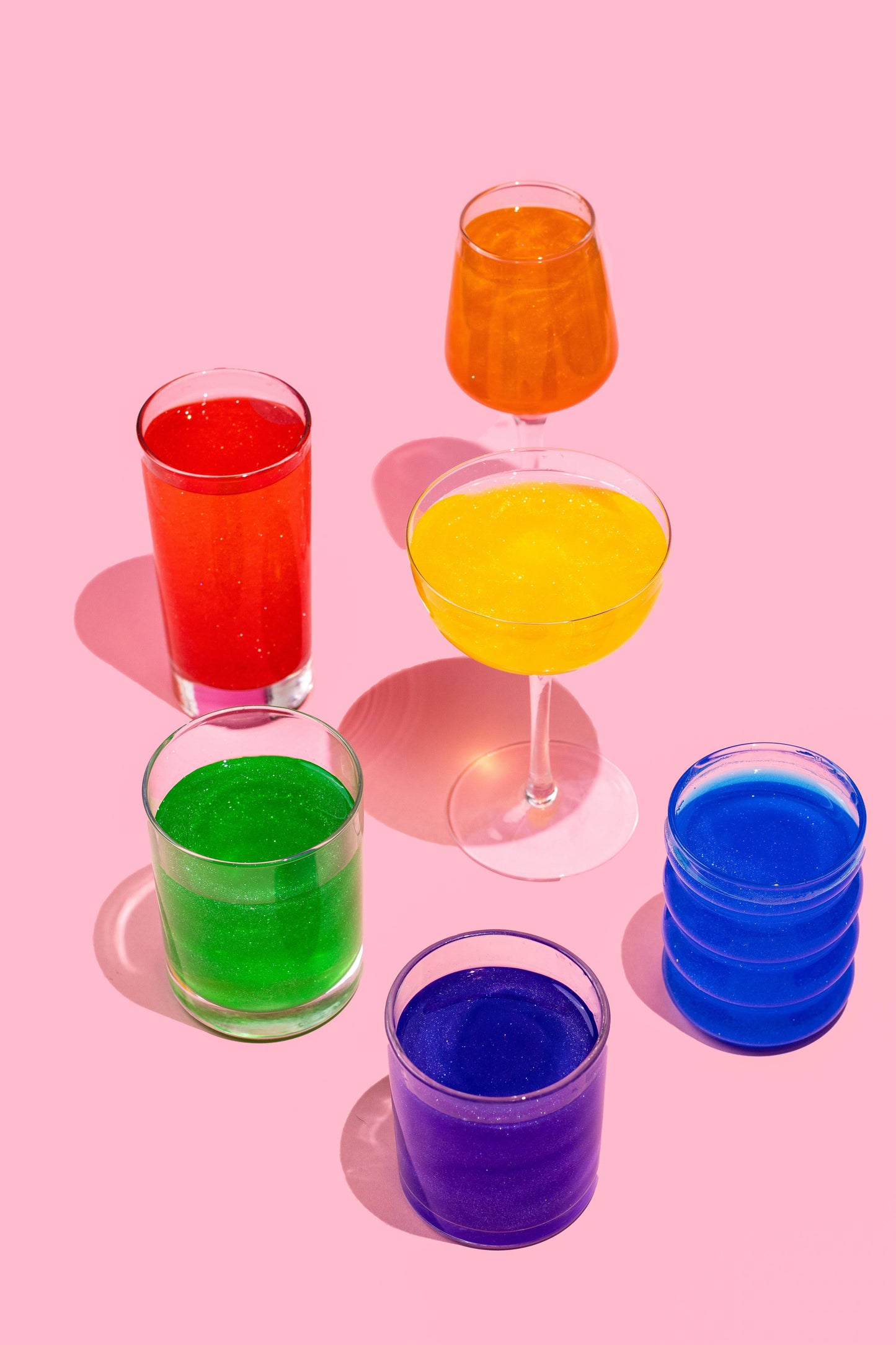 Rainbow Cotton Candy Glitter Bombs for Drinks