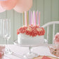 Rose Pink & Gold Birthday Candles | 16 Pack | Cake Candle |