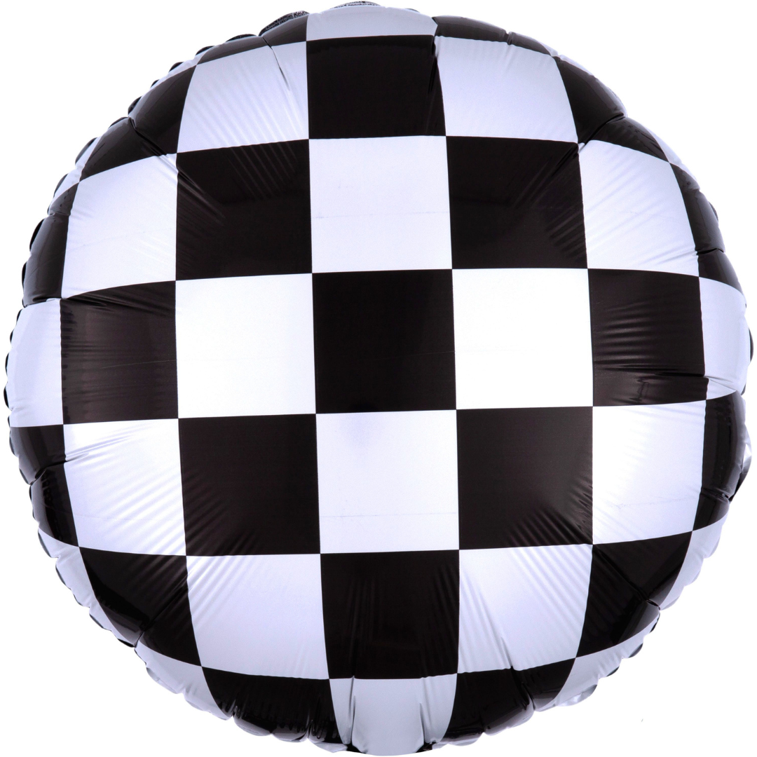 17" B&W Checkered Balloon