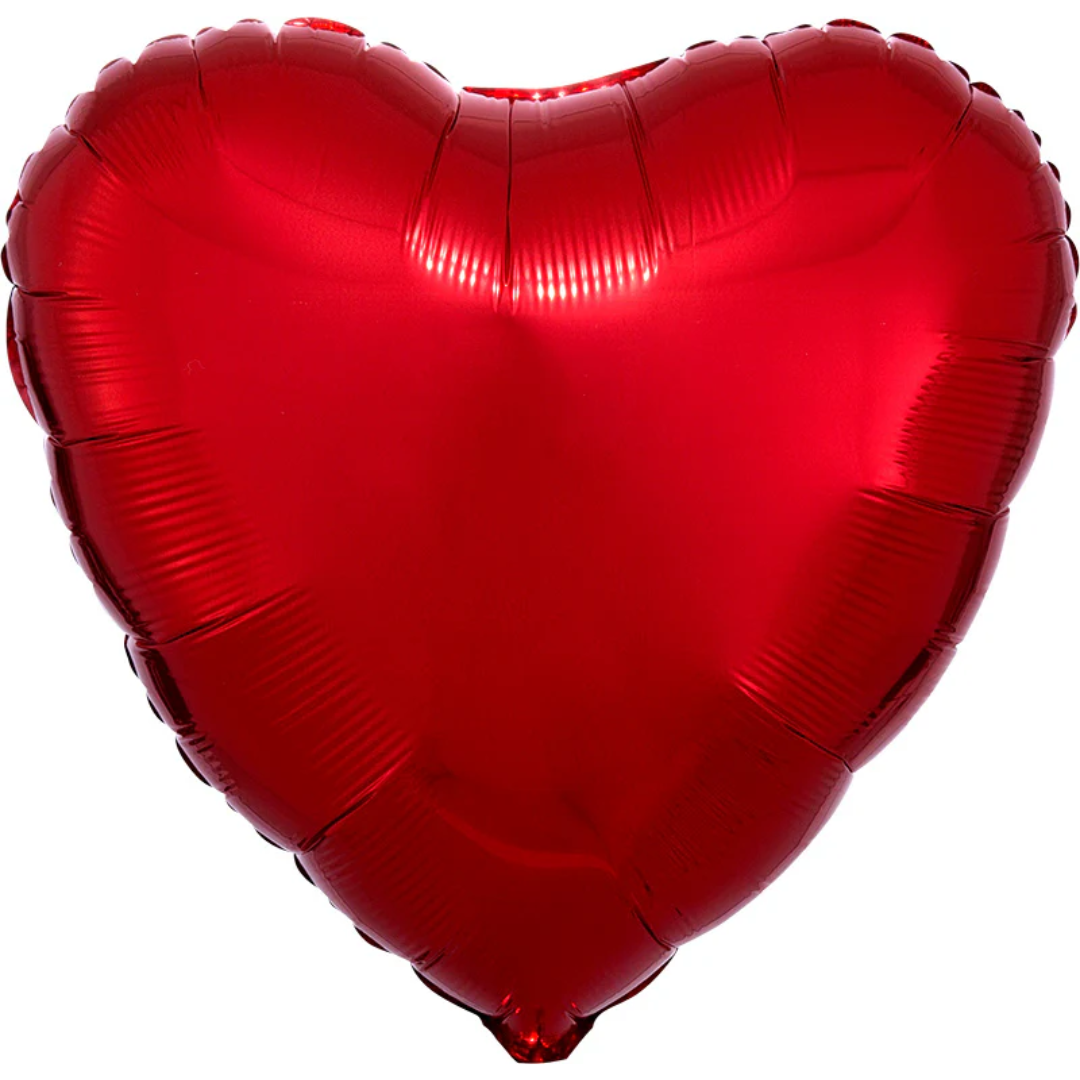 17" Metallic Red Heart Balloon