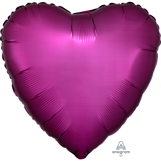 17" Satin Pomegranate Heart Balloon