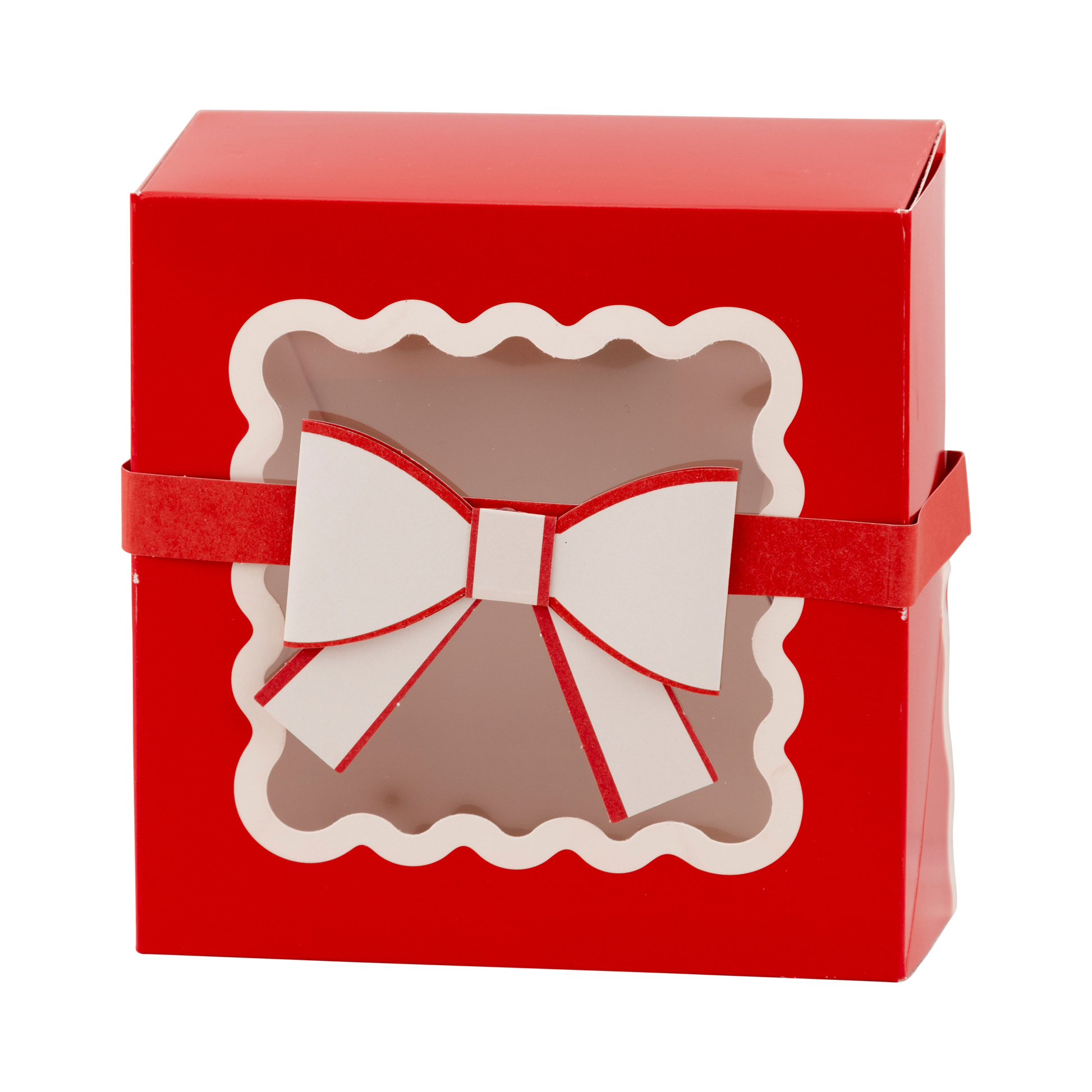 Red Bow Ric Rac Cookie Box