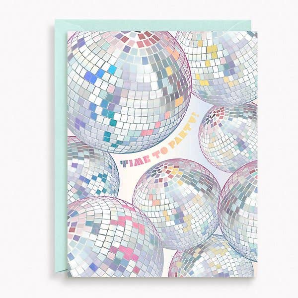 Holographic Disco Balls Birthday Card