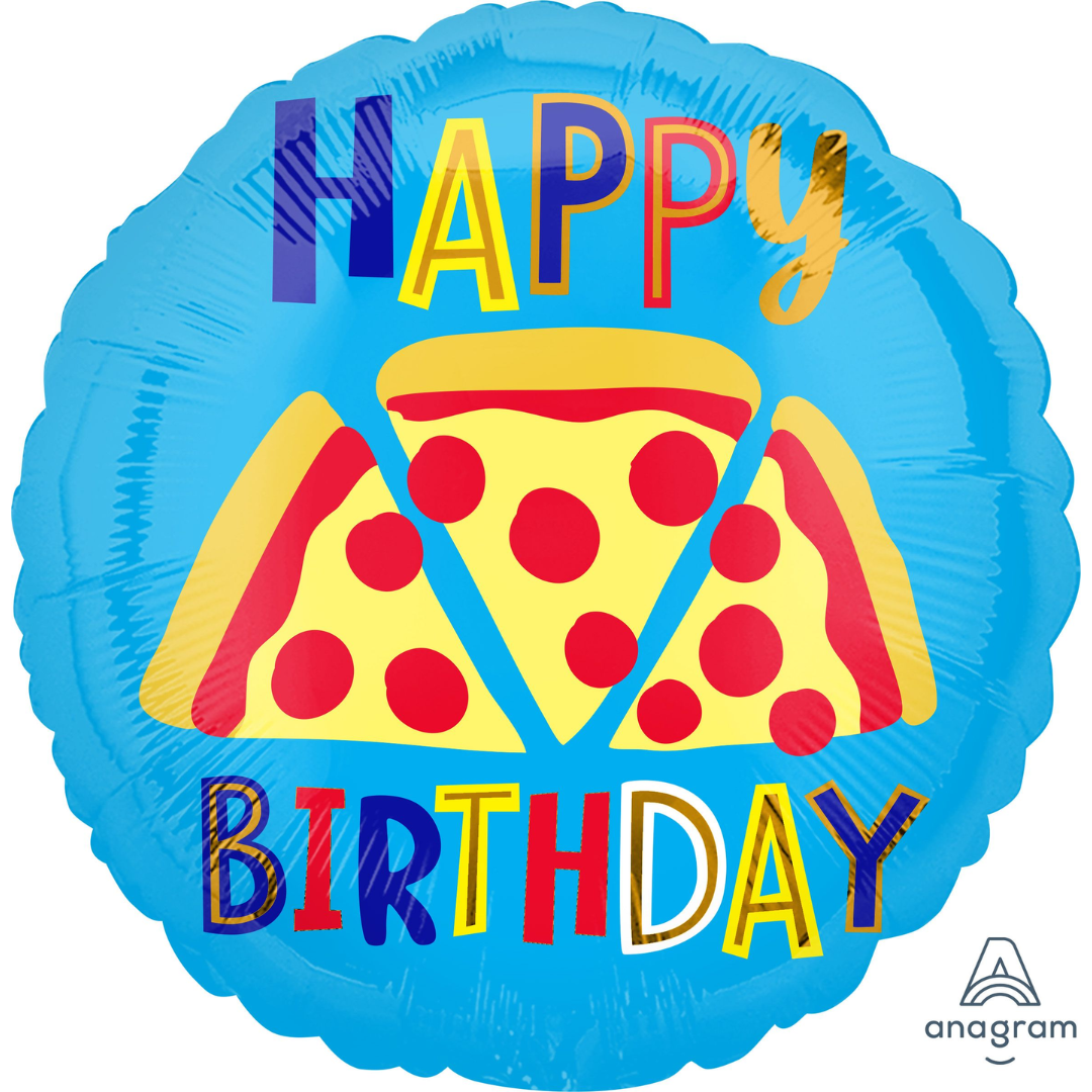 18" Pizza Happy Birthday Balloon