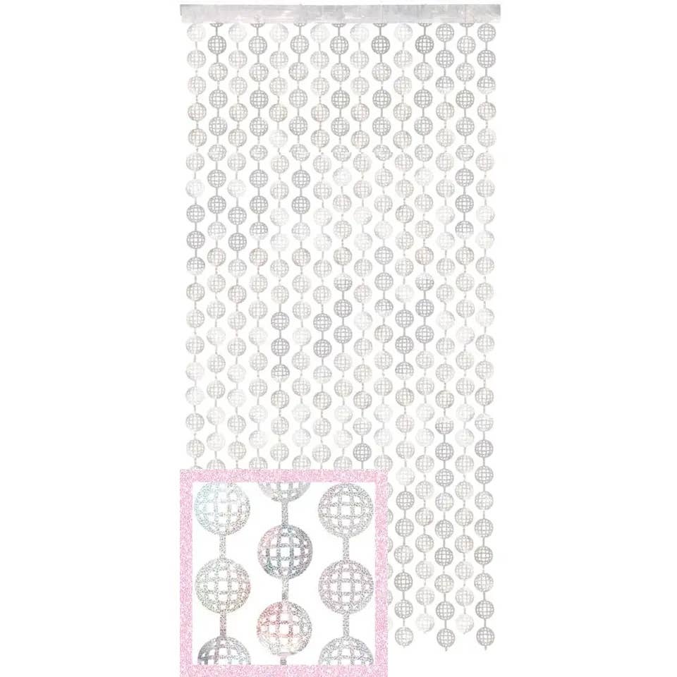 Disco Ball Foil Curtain - Silver - (39" x 79")