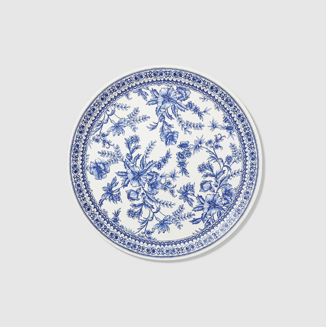 French Toile Large Paper Party Plates (10 per Pack)