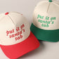 Put It On Santa's Tab Text Embroidery Baseball Cap: Red, ONE SIZE