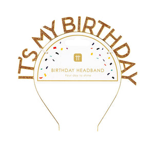 Luxe Gold 'It's My Birthday' Headband | Birthday Accessory
