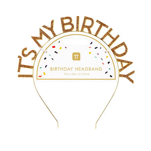 Luxe Gold 'It's My Birthday' Headband | Birthday Accessory