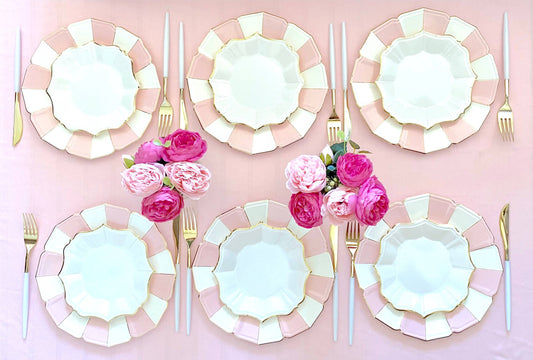 8 Pink Candy Dinner Plates