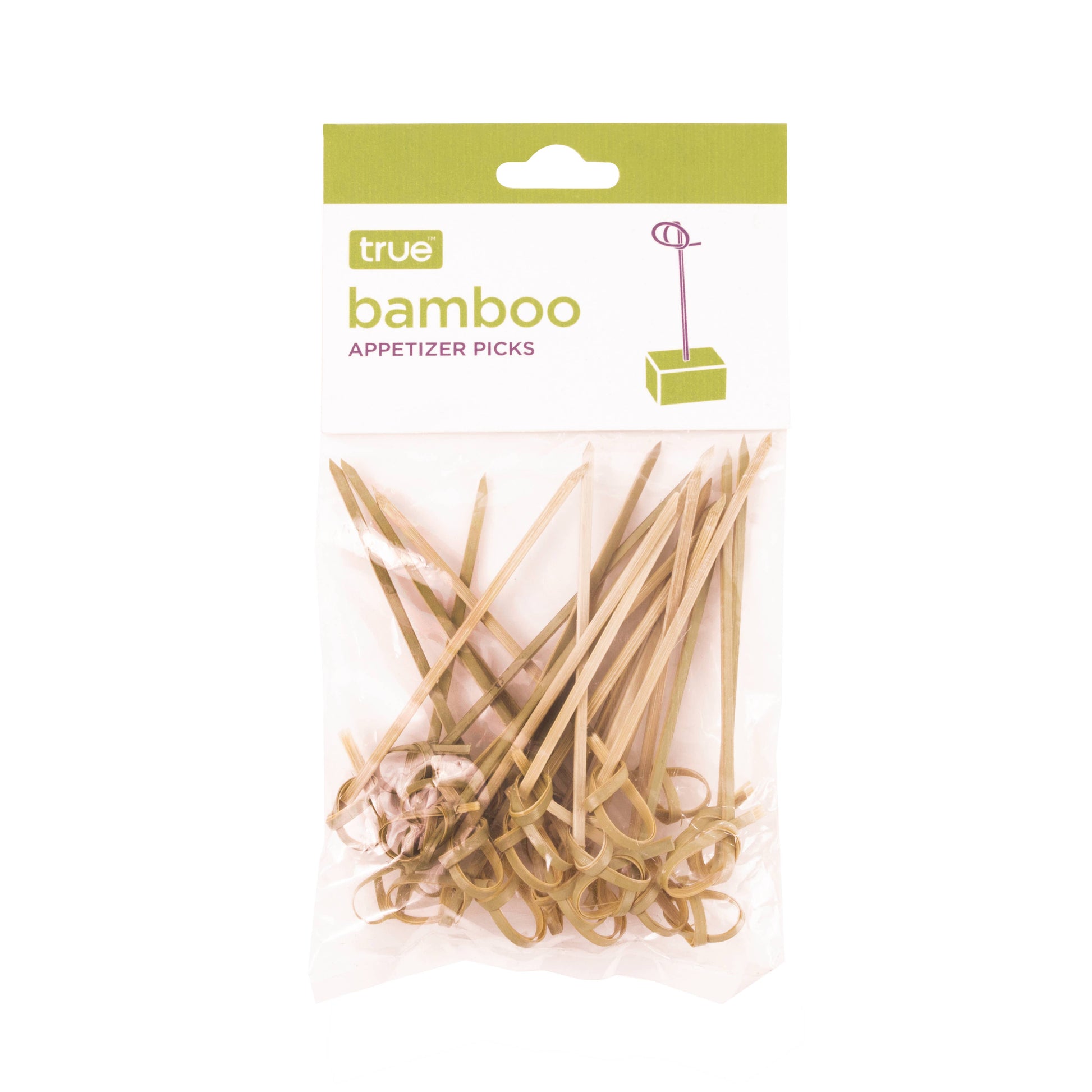 Party Disposable Knotted Bamboo Appetizer Picks - Asst Sizes: 7" Long