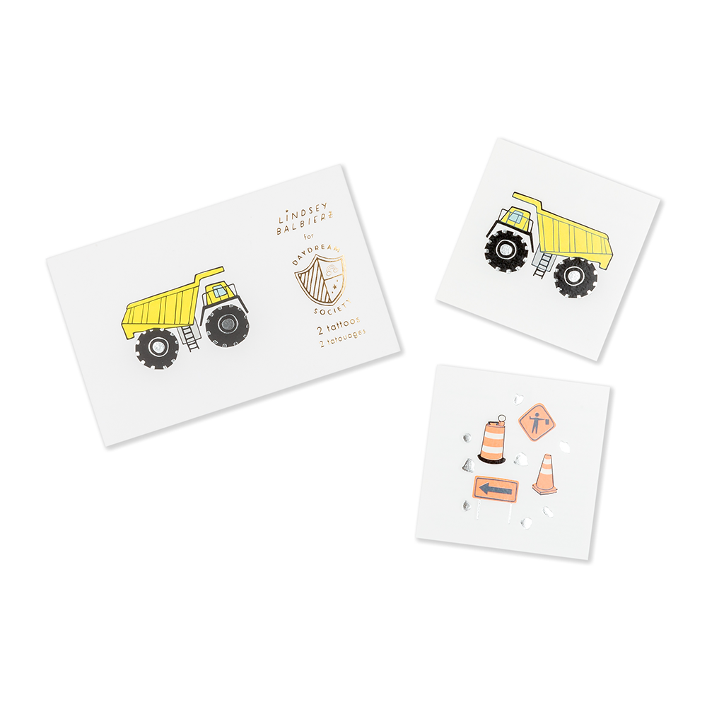 Under Construction Temporary Tattoos - 2 Pk.