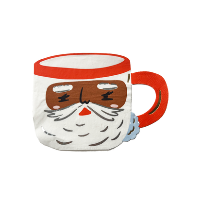 Baking Spirits Bright Brown Santa Mug Large Napkins