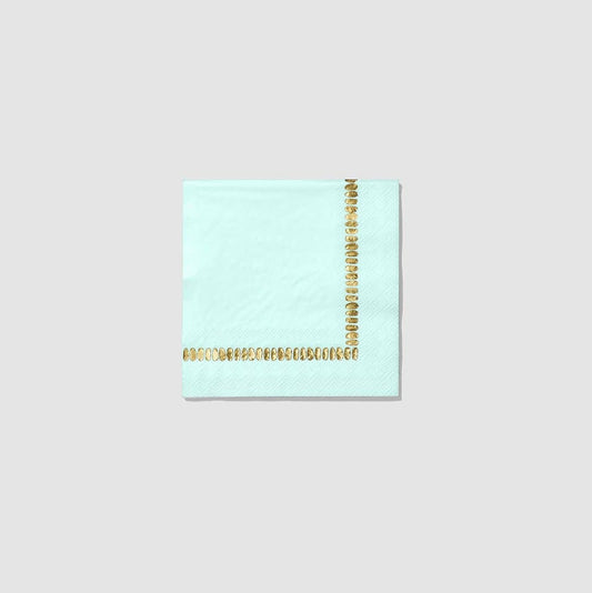 Mint Brushstroke Cocktail Napkins (25 per Pack)