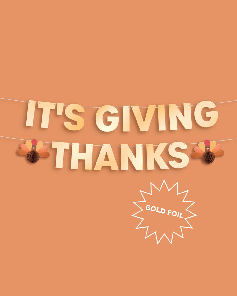 It's Giving Thanks Banner - 3D paper banner thanksgiving