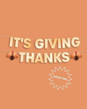 It's Giving Thanks Banner - 3D paper banner thanksgiving