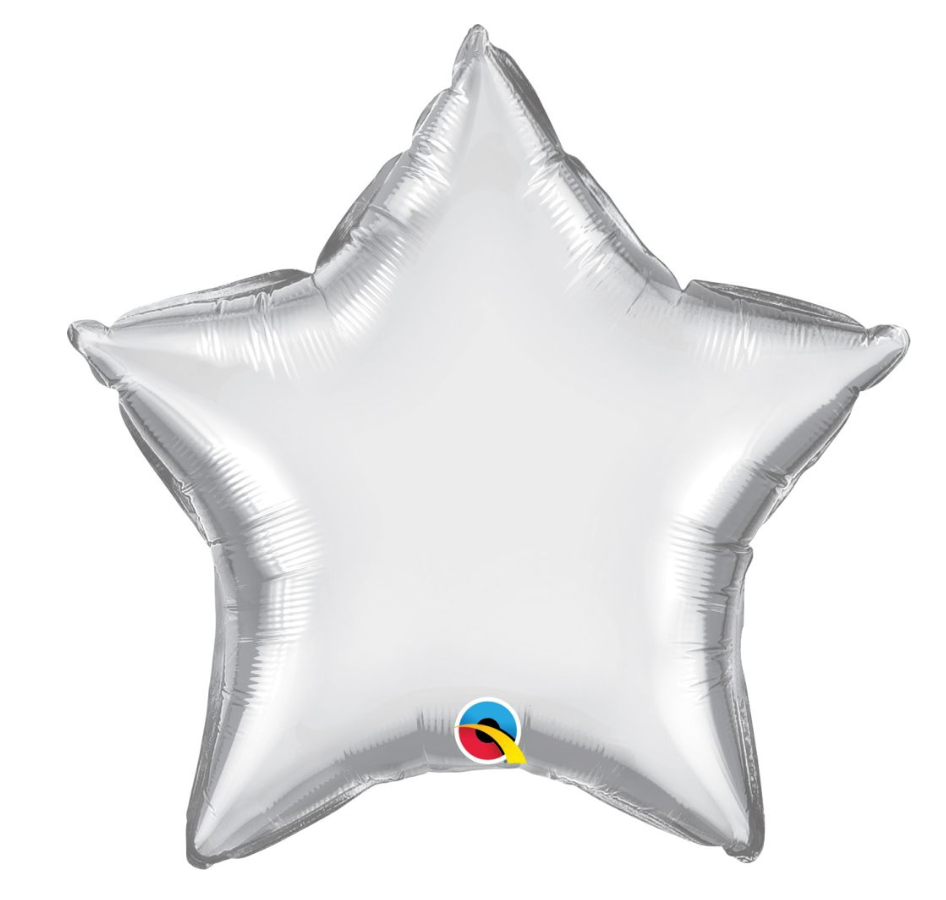 20" Chrome Silver Star Balloon