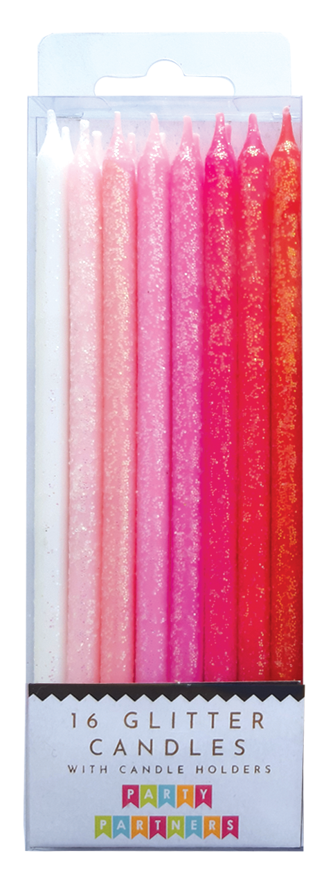 Tall Pink Gradient 16 Candle Set