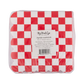 Red Checkerboard Scallop Cocktail Napkin