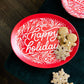 Happy Holidays Oval Bamboo Tray 12x15