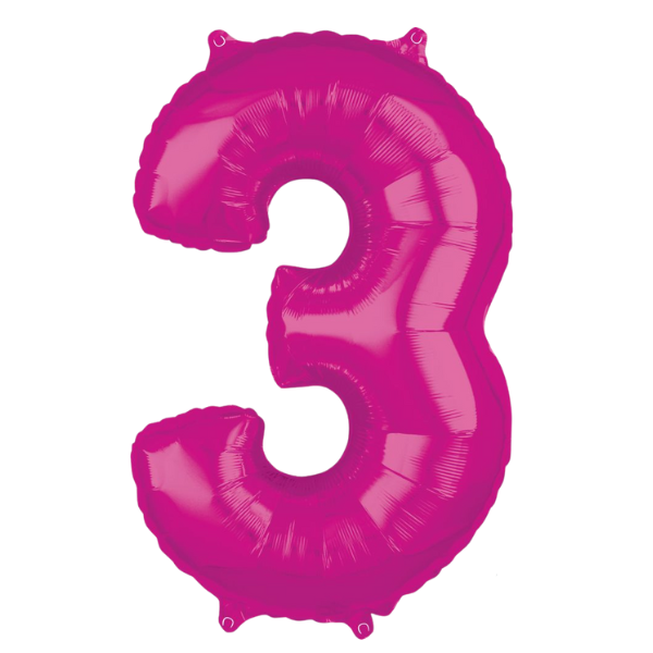 Helium Filled Hot Pink Number Balloons