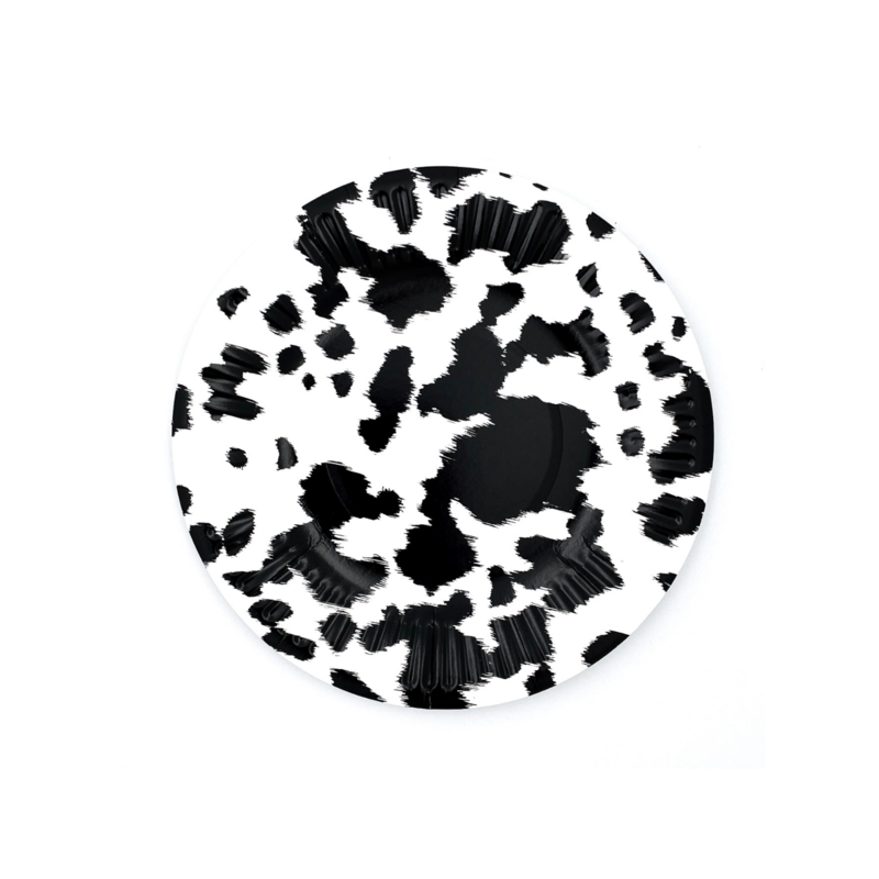 Black Cowhide Dessert Plates (Set of 8)