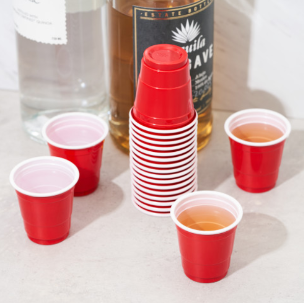 Party Disposable Red Plastic Shot Glasses - Pack of 20: 1.75 oz