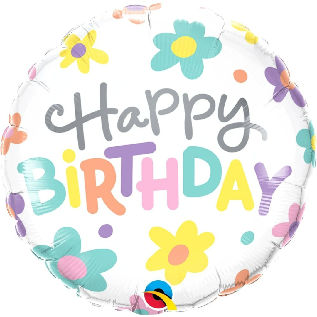 18" Retro Daisies Birthday Balloon