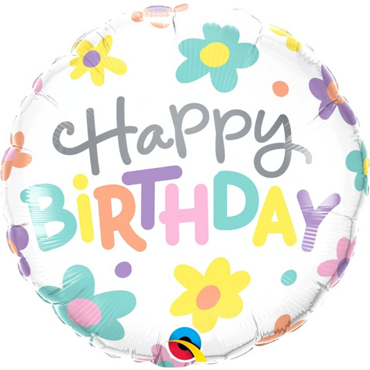 18" Retro Daisies Birthday Balloon