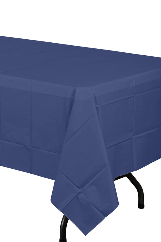 Plastic Tablecloth - Navy Blue | 54x108In.