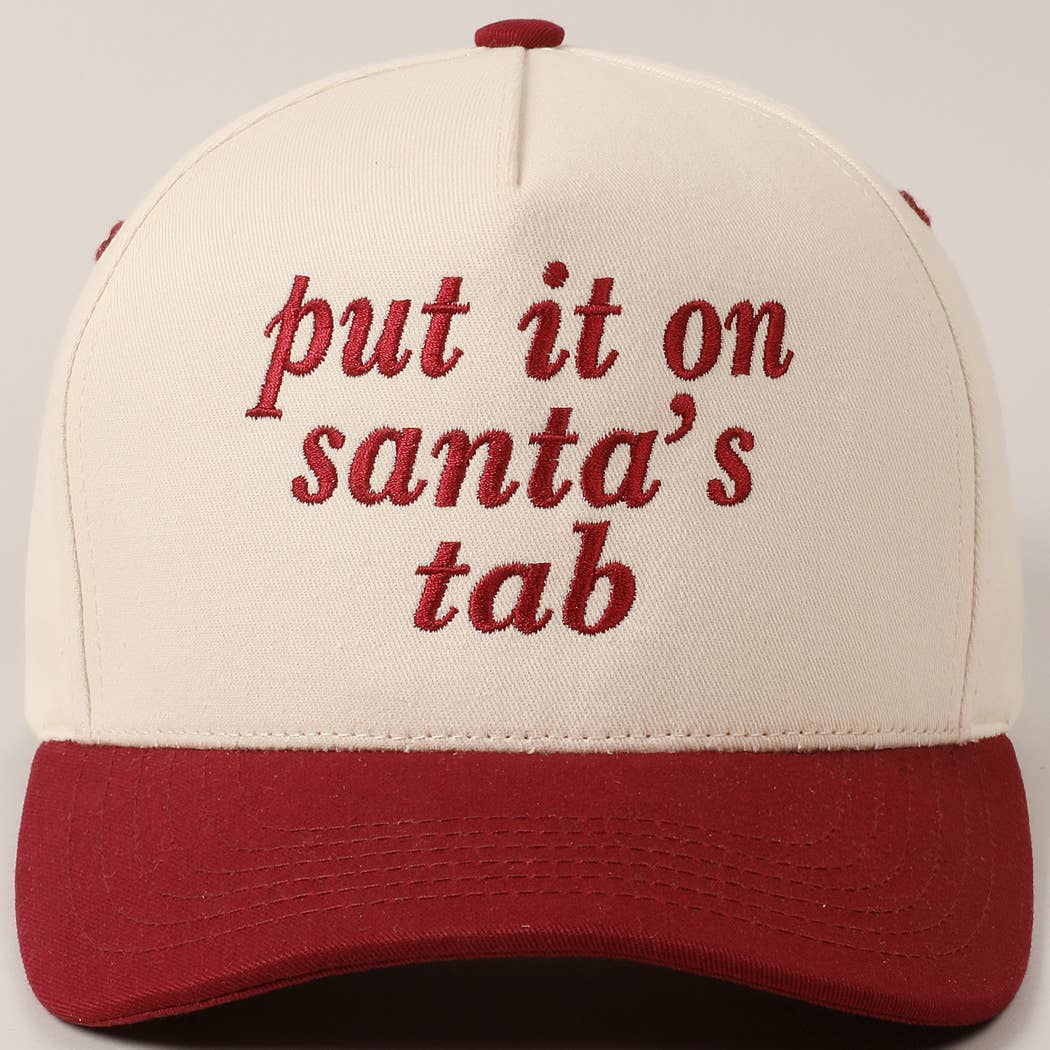 Put It On Santa's Tab Text Embroidery Baseball Cap: Green, ONE SIZE