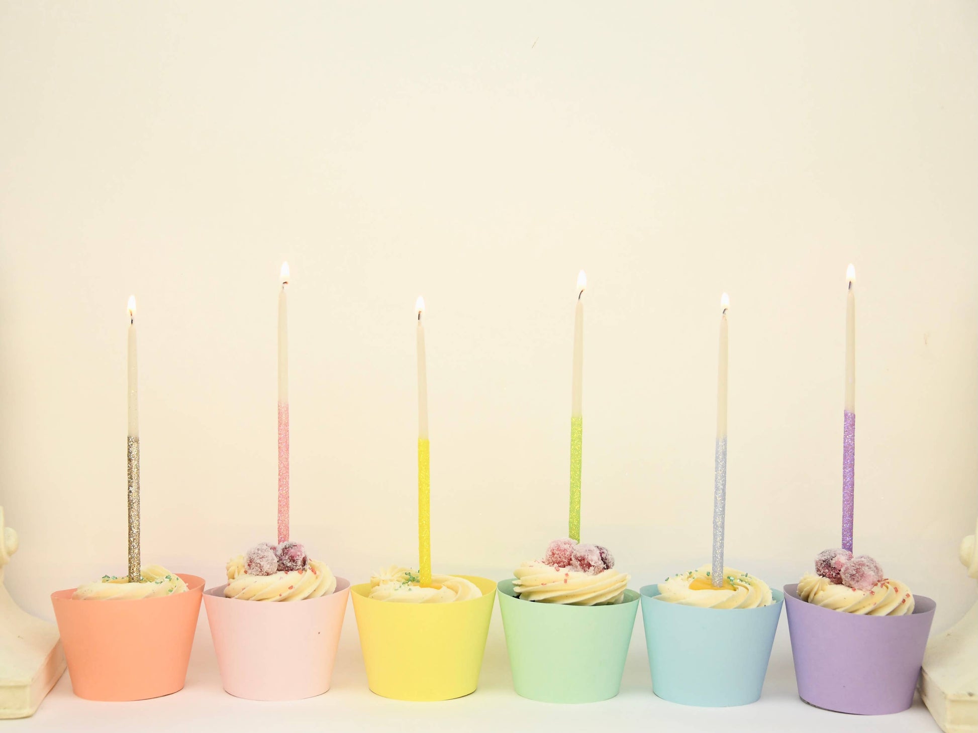 Single Glitter Beeswax Candles: multiple colors