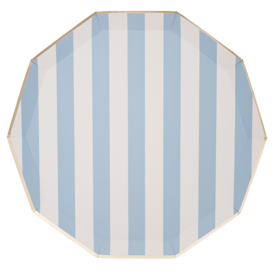 SKY BLUE SIGNATURE CABANA STRIPE PLATES