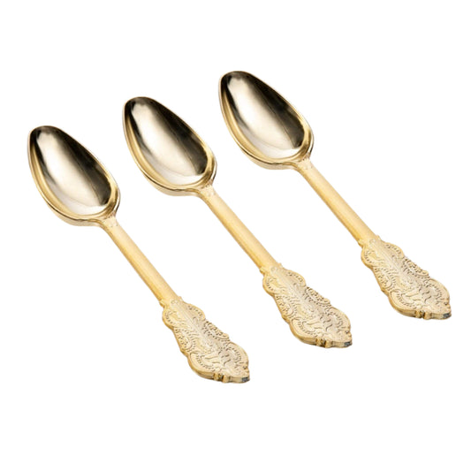 Venetian Design Gold Plastic Spoons | 20 Spoons