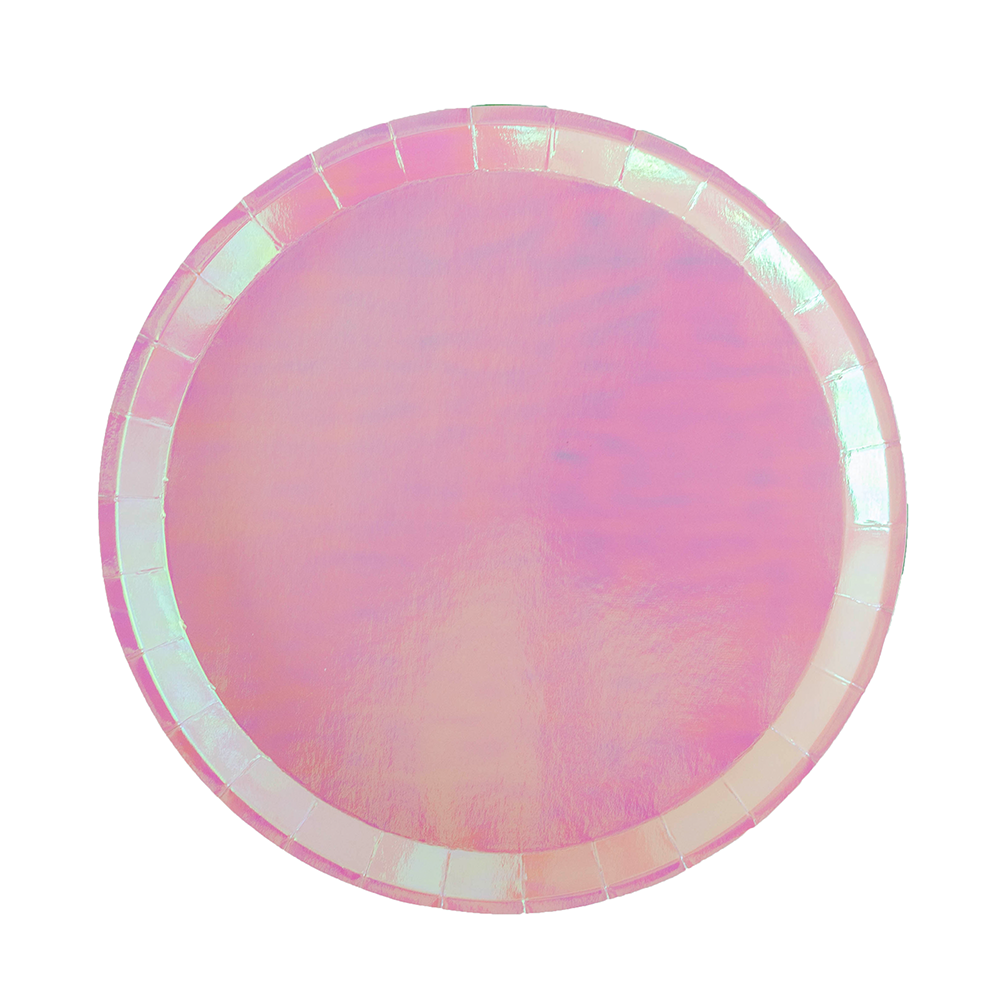 Posh Metallic Round Dinner Plates - 8 Pk. - 3 Color Options: Just Peachy