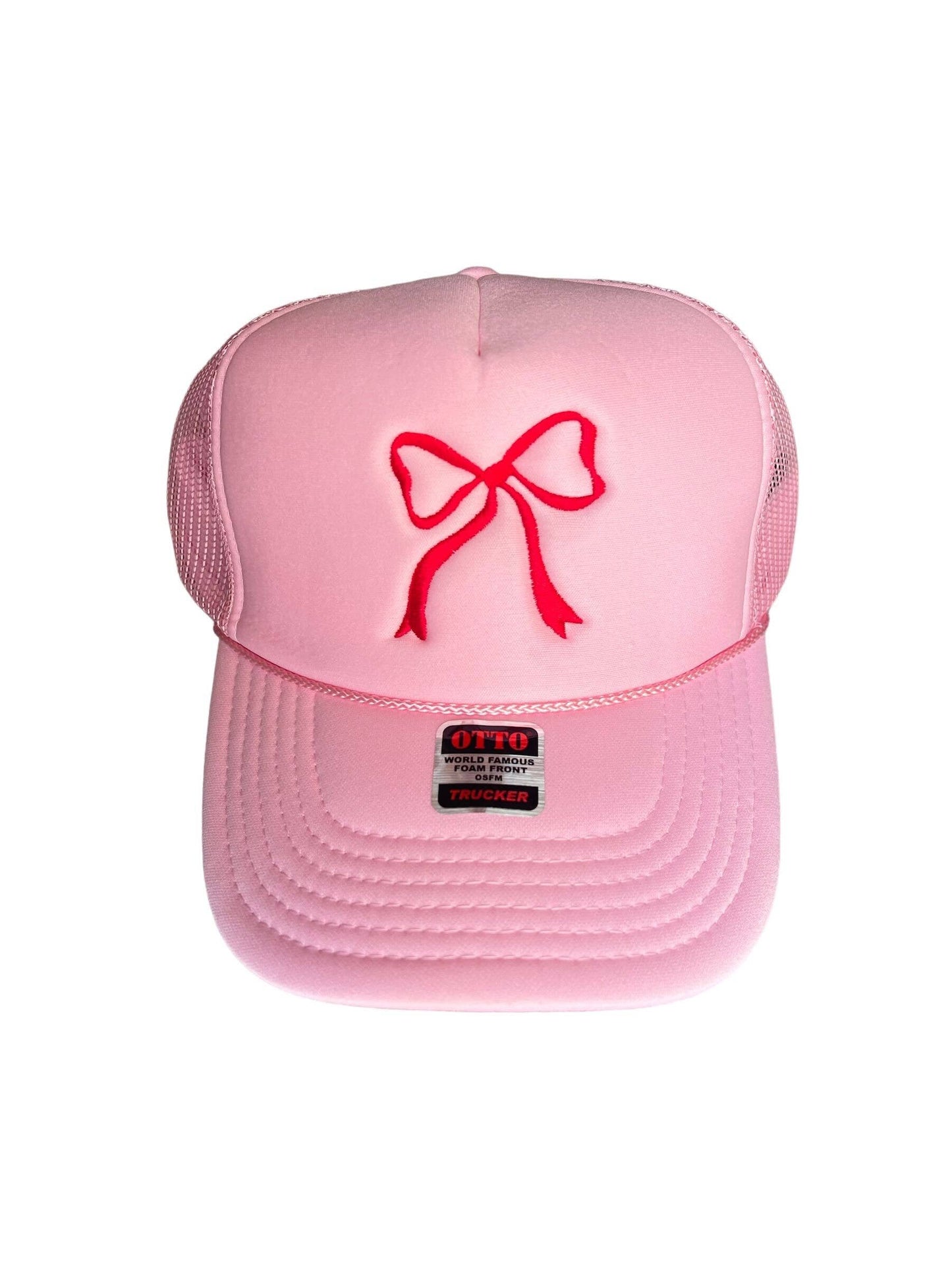 Embroidered Bow Trucker Hat