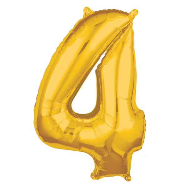 Helium Filled Gold Number Balloons