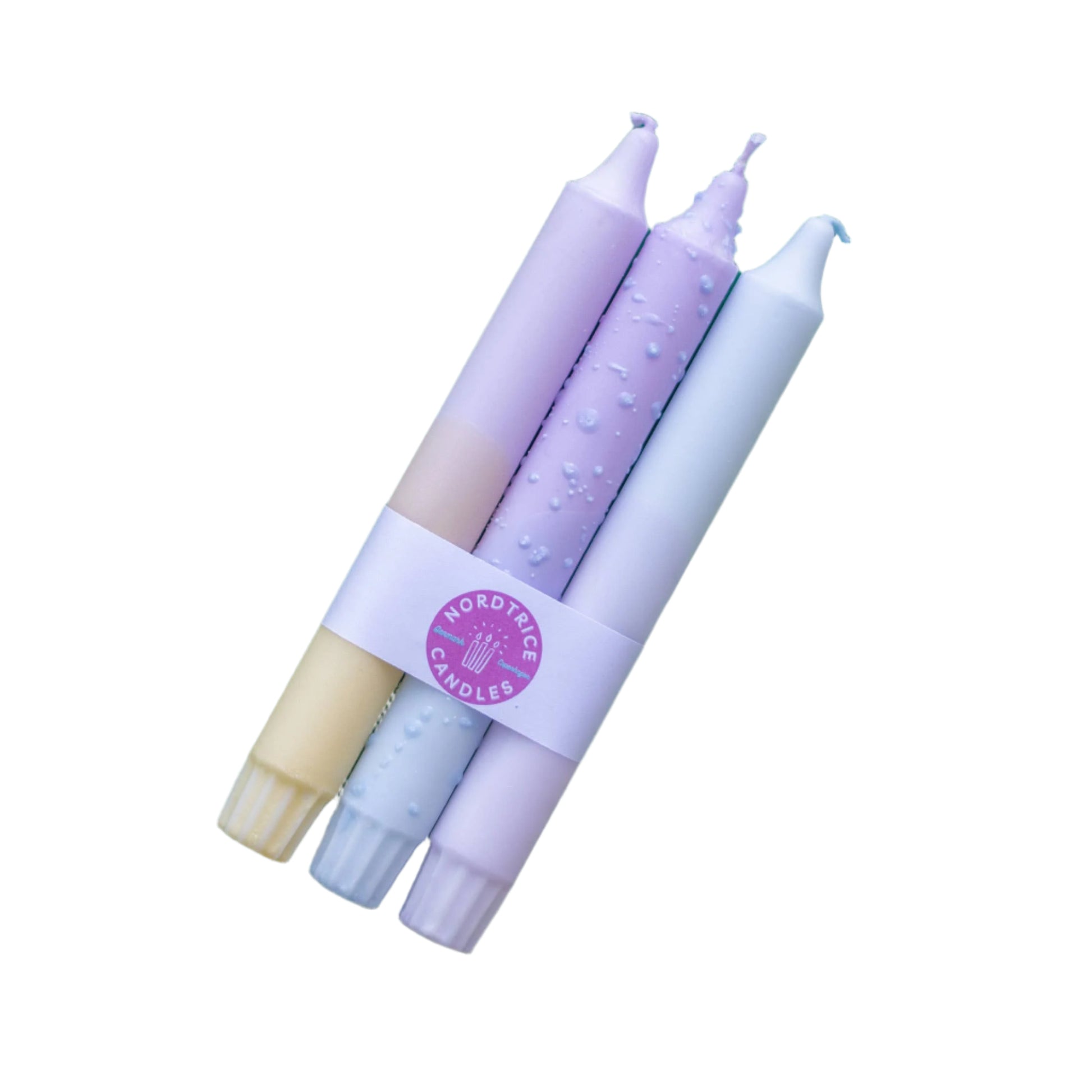 Nordtrice - Taper candles- 3 pack/ Purple