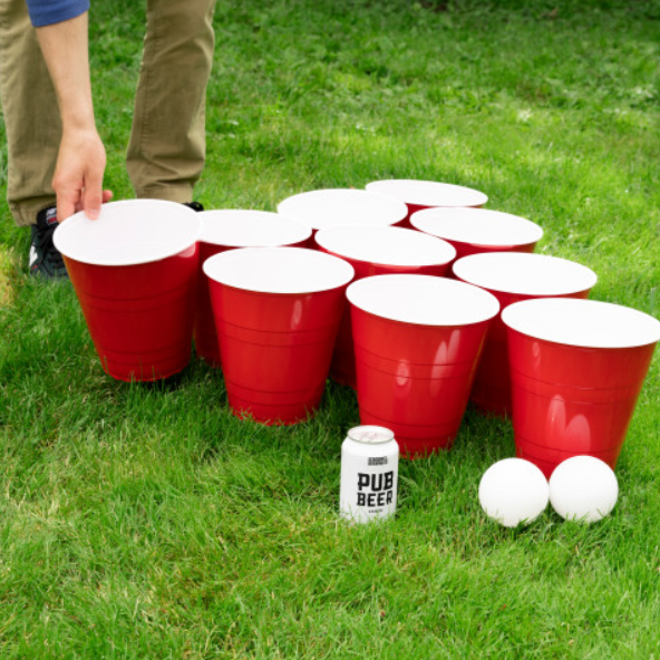 Party Giant Beer Pong Set - Set of 20 XL Cups & 4 XL Balls