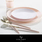 Chic Round Blush and Gold Forks | 32 Pieces