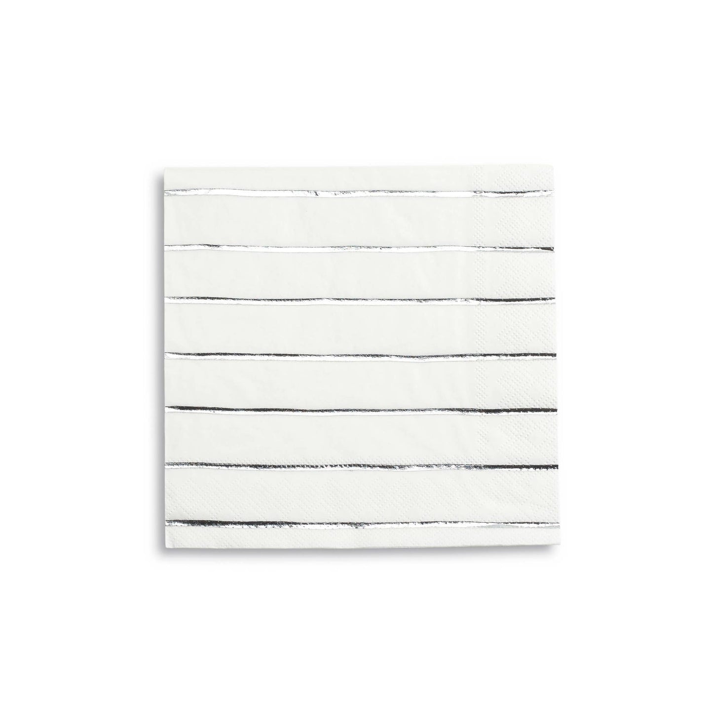 Frenchie Striped Silver Napkins - 2 Size Options - 16 Pk.