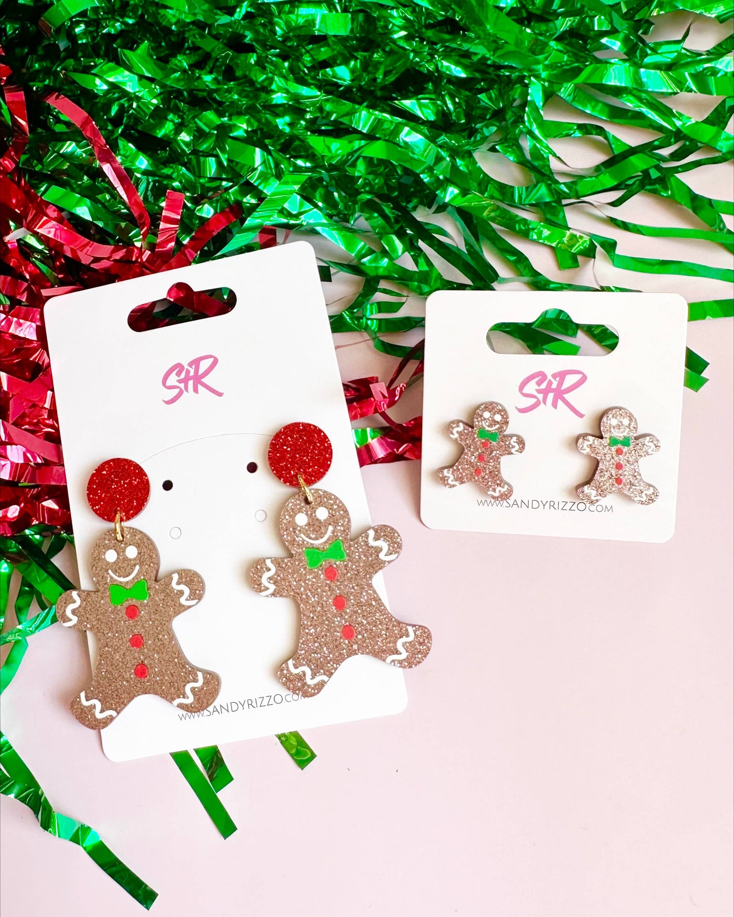 Acrylic Gingerbread Man Dangle Earring