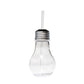 15 oz Light Bulb Cup With Straw: Silver