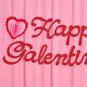 Happy Galentine's Day Banner - 3D glitter banner, Valentine's Day, Vday