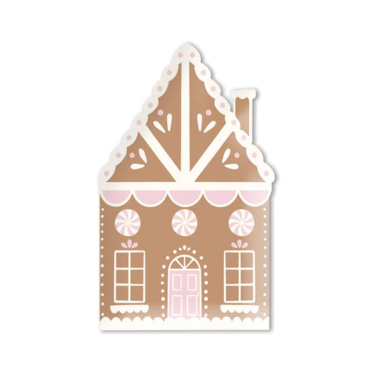 Gingerbread House Shaped Paper Plate