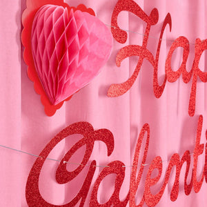 Happy Galentine's Day Banner - 3D glitter banner, Valentine's Day, Vday