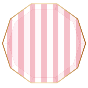 PETAL PINK SIGNATURE CABANA STRIPE PLATES