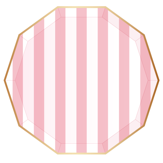 PETAL PINK SIGNATURE CABANA STRIPE PLATES